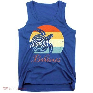 Bahamas Retro Throwback Sea Turtle Vacation Tank Top