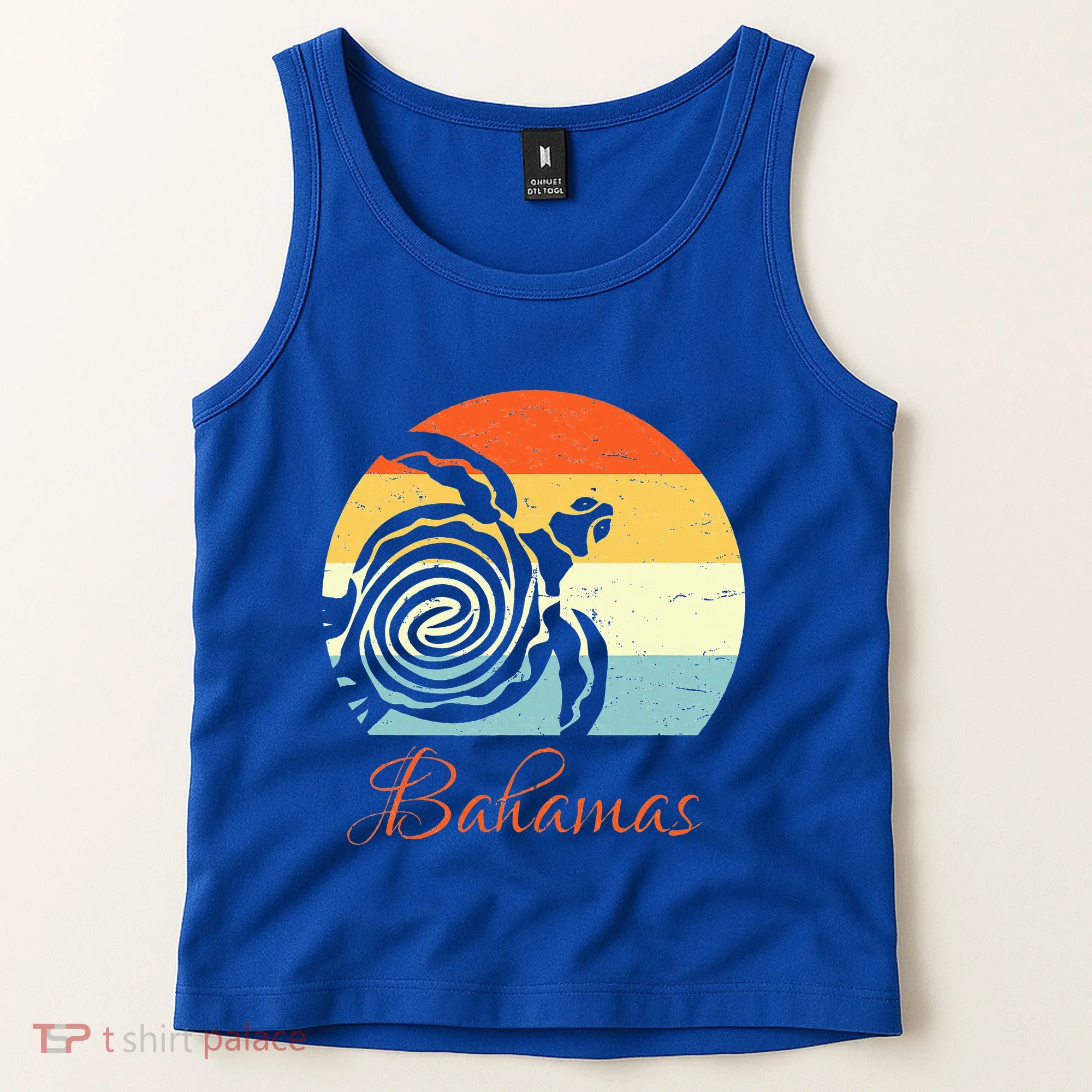 Bahamas Retro Throwback Sea Turtle Vacation Tank Top