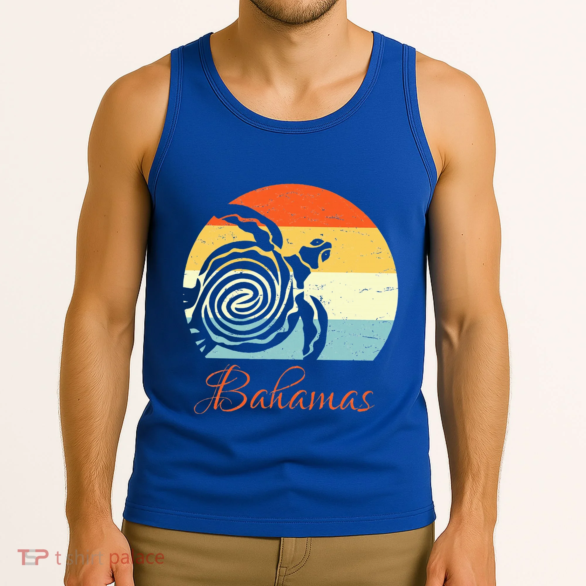 Bahamas Retro Throwback Sea Turtle Vacation Tank Top