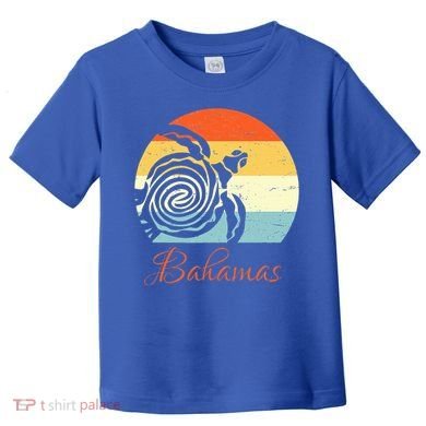 Bahamas Retro Throwback Sea Turtle Vacation Toddler T-Shirt