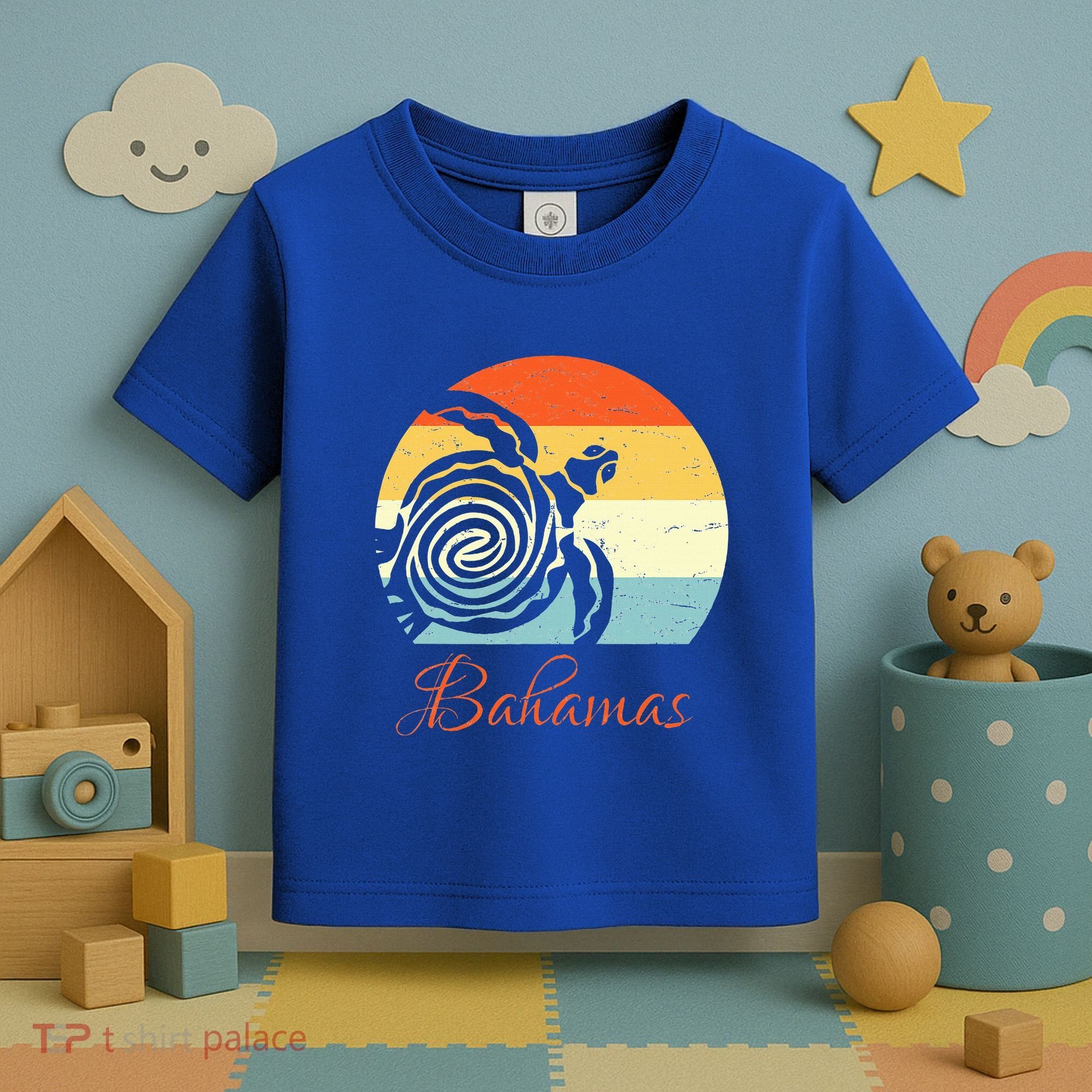 Bahamas Retro Throwback Sea Turtle Vacation Toddler T-Shirt