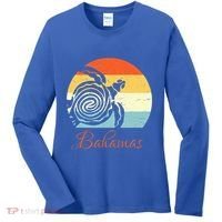 Bahamas Retro Throwback Sea Turtle Vacation Women's Long Sleeve Shirt thumb 0