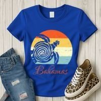 Bahamas Retro Throwback Sea Turtle Vacation Women's T-Shirt thumb 3