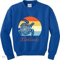 Bahamas Retro Throwback Sea Turtle Vacation Kids Sweatshirt thumb 0