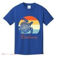 Bahamas Retro Throwback Sea Turtle Vacation Kids T-Shirt thumb 0