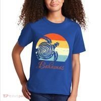 Bahamas Retro Throwback Sea Turtle Vacation Kids T-Shirt thumb 2