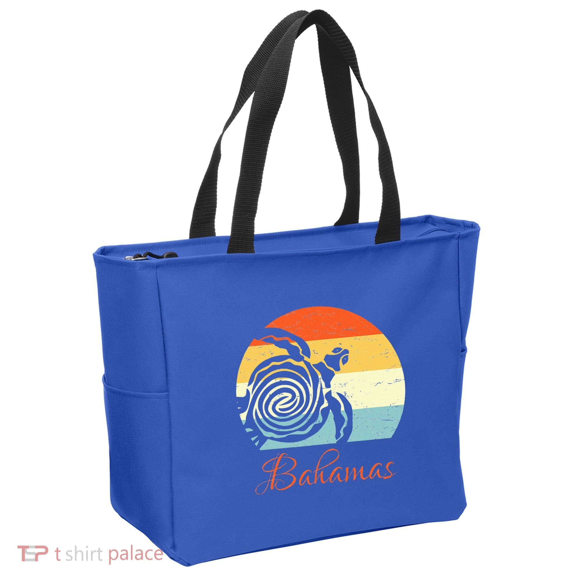 Bahamas Retro Throwback Sea Turtle Vacation Tote Bag
