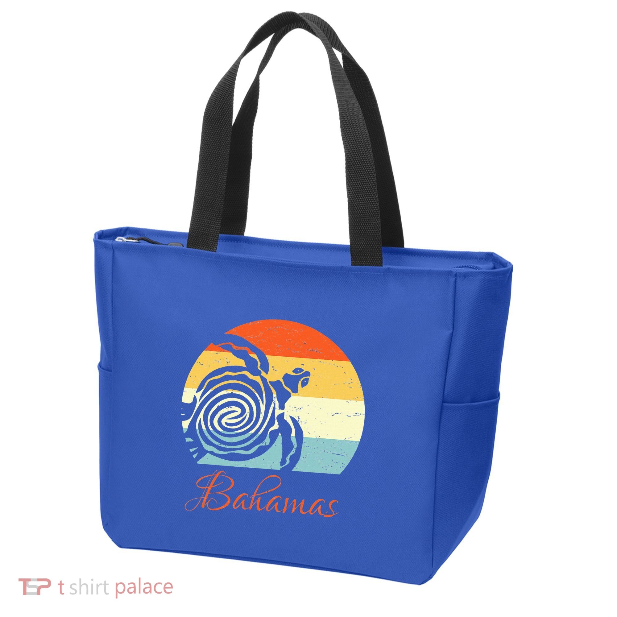 Bahamas Retro Throwback Sea Turtle Vacation Tote Bag