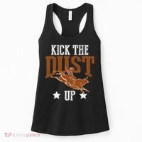 Bull Rider Tee Kick The Dust Up Bull Riding Rodeo Women's Tank Top thumb 0