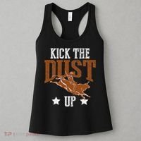 Bull Rider Tee Kick The Dust Up Bull Riding Rodeo Women's Tank Top thumb 3