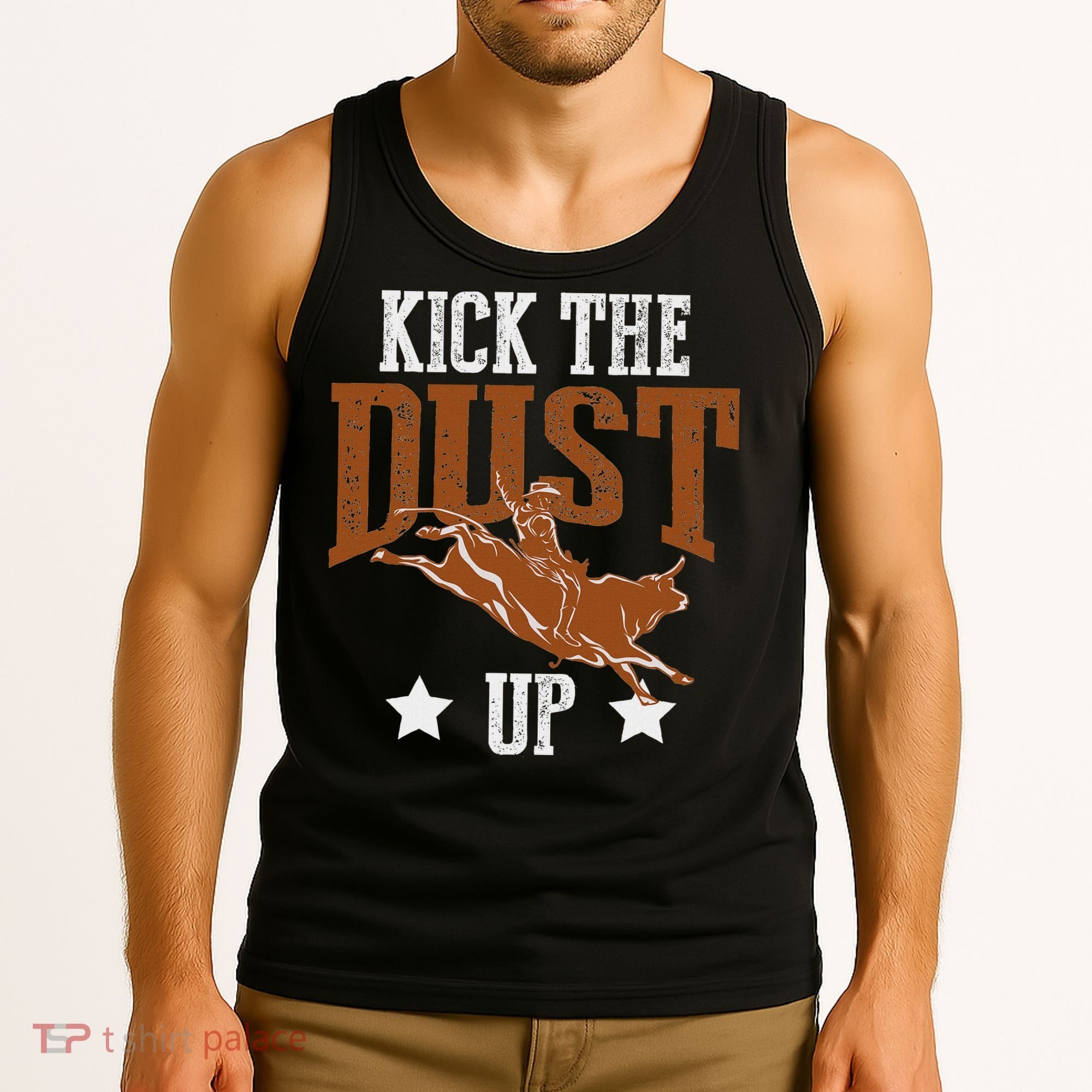 Bull Rider Tee Kick The Dust Up Bull Riding Rodeo Tank Top