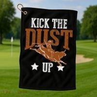 Bull Rider Tee Kick The Dust Up Bull Riding Rodeo Golf Towel thumb 1