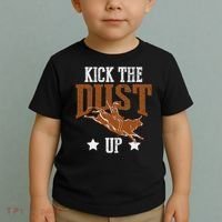 Bull Rider Tee Kick The Dust Up Bull Riding Rodeo Toddler T-Shirt thumb 2
