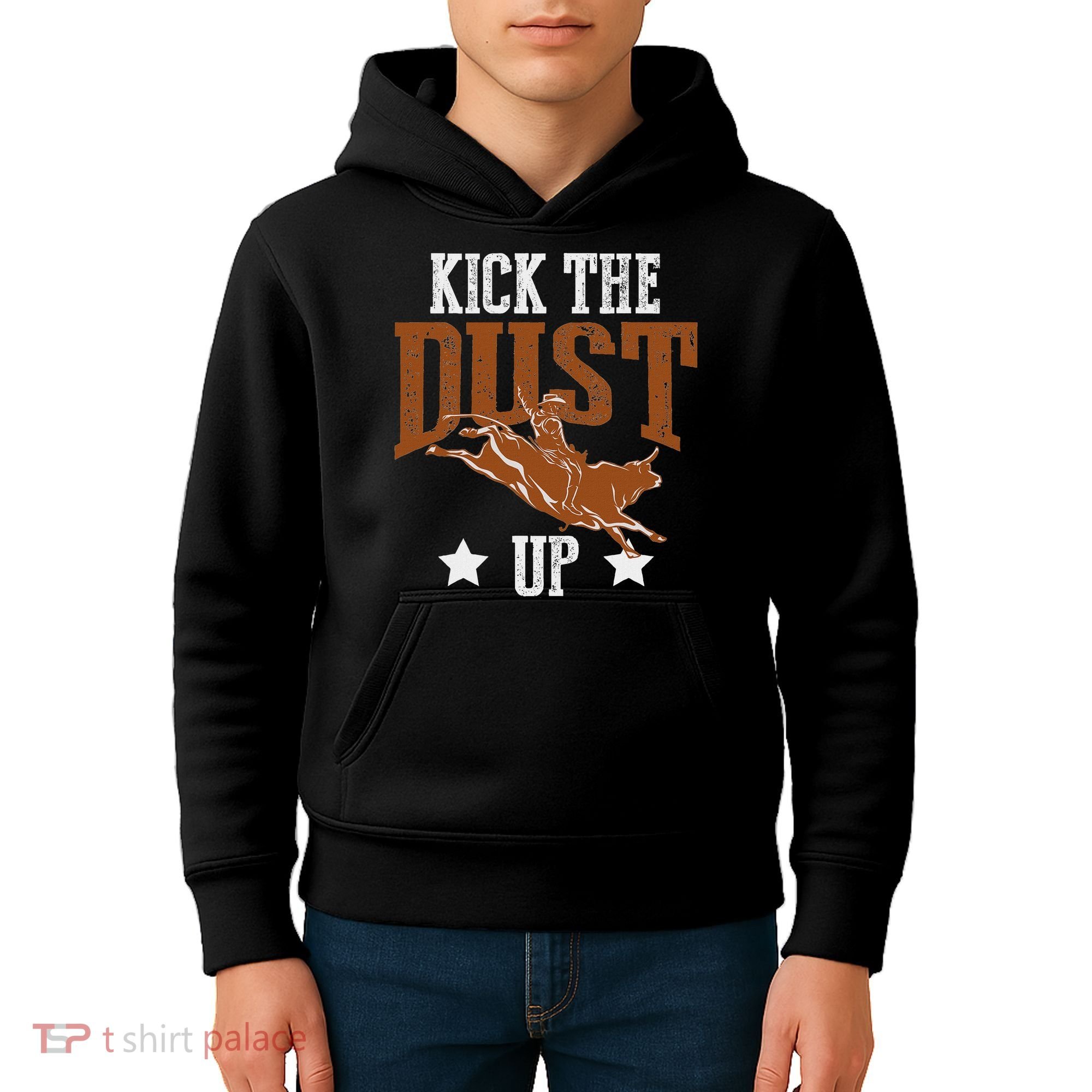 Bull Rider Tee Kick The Dust Up Bull Riding Rodeo Kids Hoodie