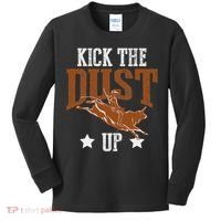 Bull Rider Tee Kick The Dust Up Bull Riding Rodeo Kids Long Sleeve Shirt thumb 0
