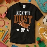 Bull Rider Tee Kick The Dust Up Bull Riding Rodeo Kids T-Shirt thumb 3