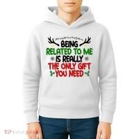 Being Related To Me Is Really The Only Gift You Need Funny Christmas Kids Hoodie thumb 4