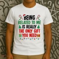 Being Related To Me Funny Christmas Family Xmas T-Shirt thumb 3
