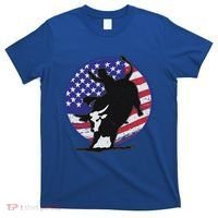 Bull Rider Trump Cute Gift Patriotic American Flag Trump Cow Gift T-Shirt thumb 0