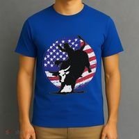 Bull Rider Trump Cute Gift Patriotic American Flag Trump Cow Gift T-Shirt thumb 3