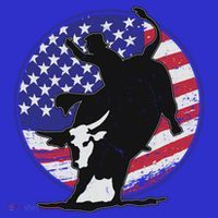 Bull Rider Trump Cute Gift Patriotic American Flag Trump Cow Gift T-Shirt thumb 7