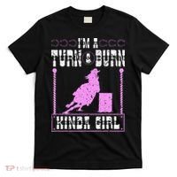 Barrel Racing Turn And Burn Cowgirl Rodeo Horse Barrel Racer T-Shirt thumb 0