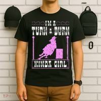Barrel Racing Turn And Burn Cowgirl Rodeo Horse Barrel Racer T-Shirt thumb 6