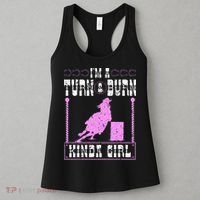 Barrel Racing Turn And Burn Cowgirl Rodeo Horse Barrel Racer Women's Tank Top thumb 3