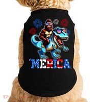 Bigfoot Riding Trex 4th Of July Merica Doggie Tank thumb 0