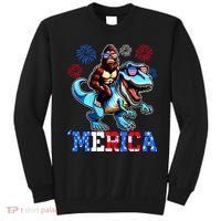 Bigfoot Riding Trex 4th Of July Merica Sweatshirt thumb 0