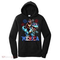 Bigfoot Riding Trex 4th Of July Merica Women's Hoodie thumb 0