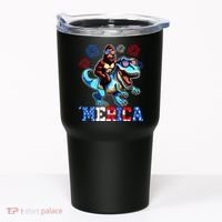 Bigfoot Riding Trex 4th Of July Merica Tumbler thumb 0