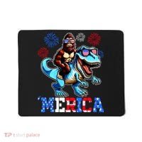 Bigfoot Riding Trex 4th Of July Merica Mousepad thumb 0
