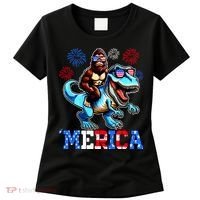 Bigfoot Riding Trex 4th Of July Merica Women's T-Shirt thumb 0