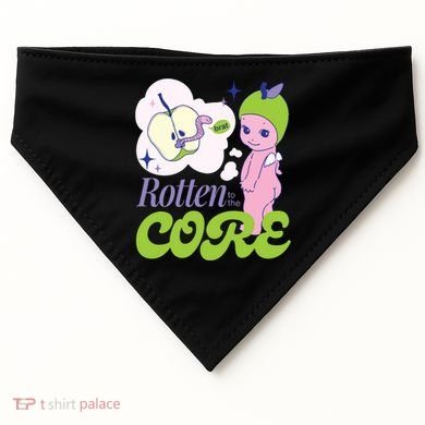 Brat Rotten To The Core Bad Apple Funny Retro USA-Made Doggie Bandana