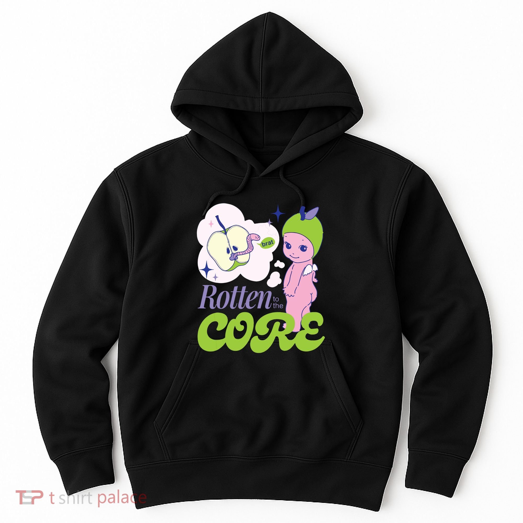 Brat Rotten To The Core Bad Apple Funny Retro Hoodie