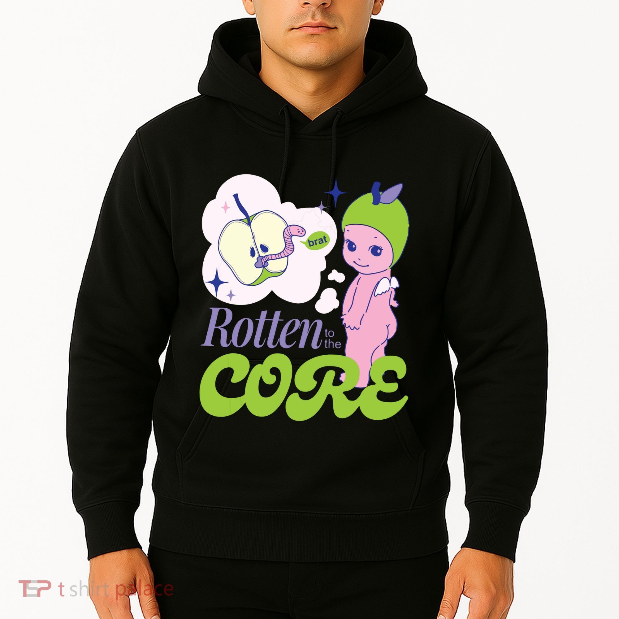 Brat Rotten To The Core Bad Apple Funny Retro Hoodie