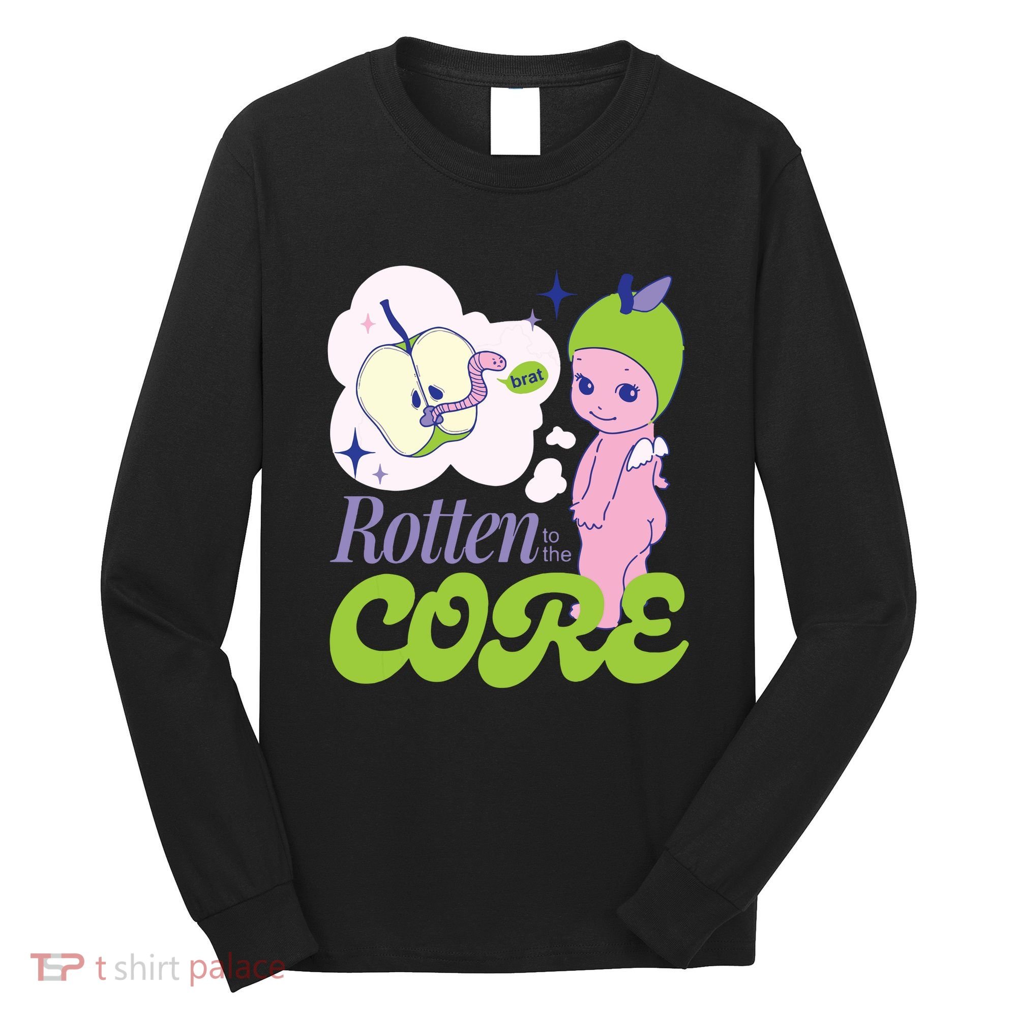 Brat Rotten To The Core Bad Apple Funny Retro Long Sleeve Shirt