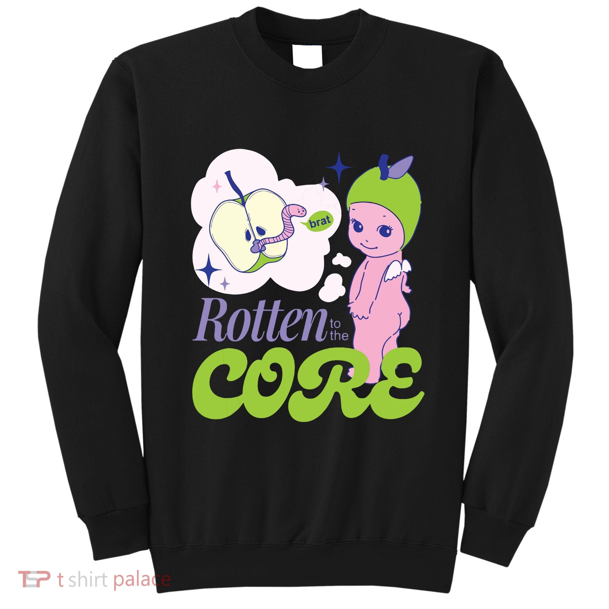 Brat Rotten To The Core Bad Apple Funny Retro Sweatshirt