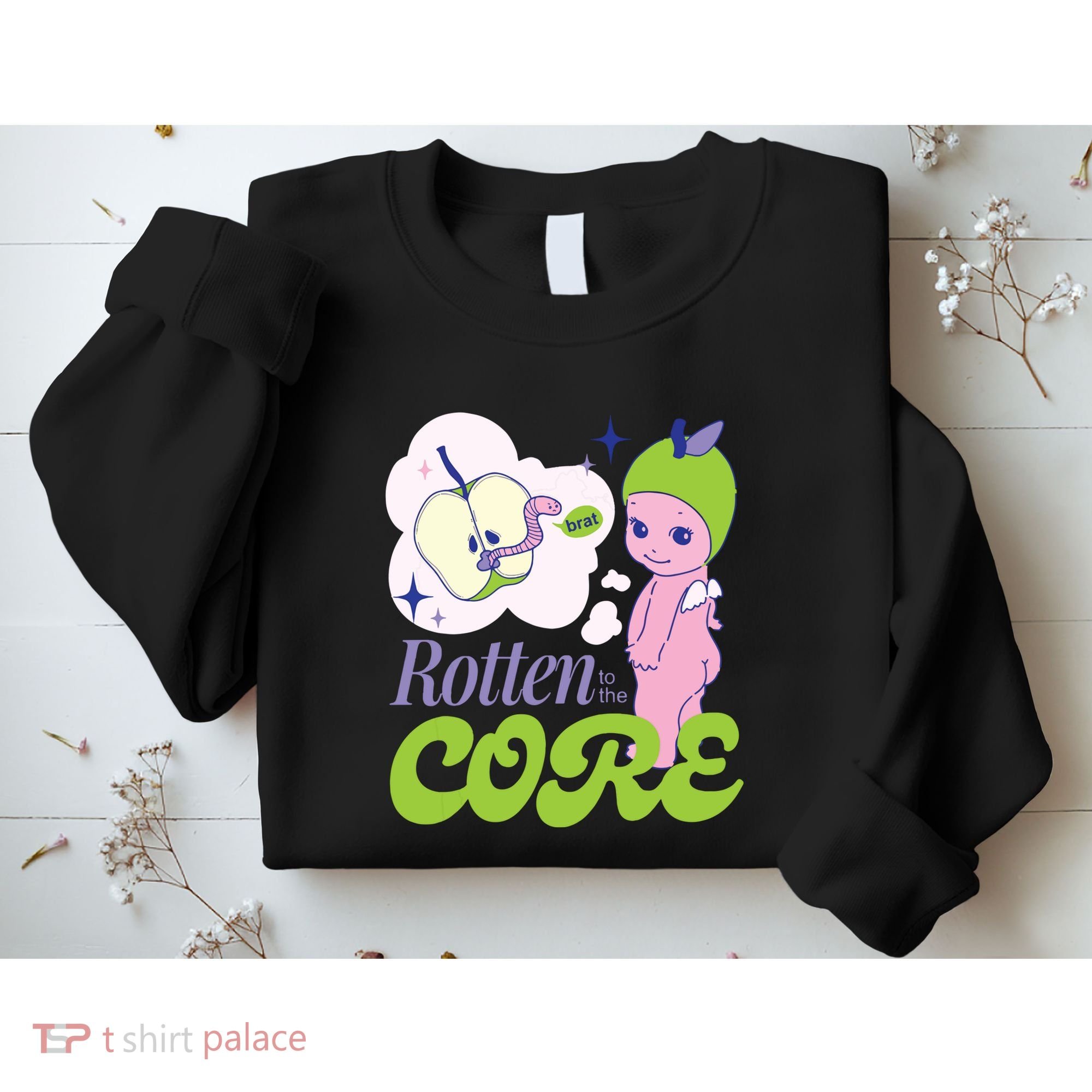 Brat Rotten To The Core Bad Apple Funny Retro Sweatshirt
