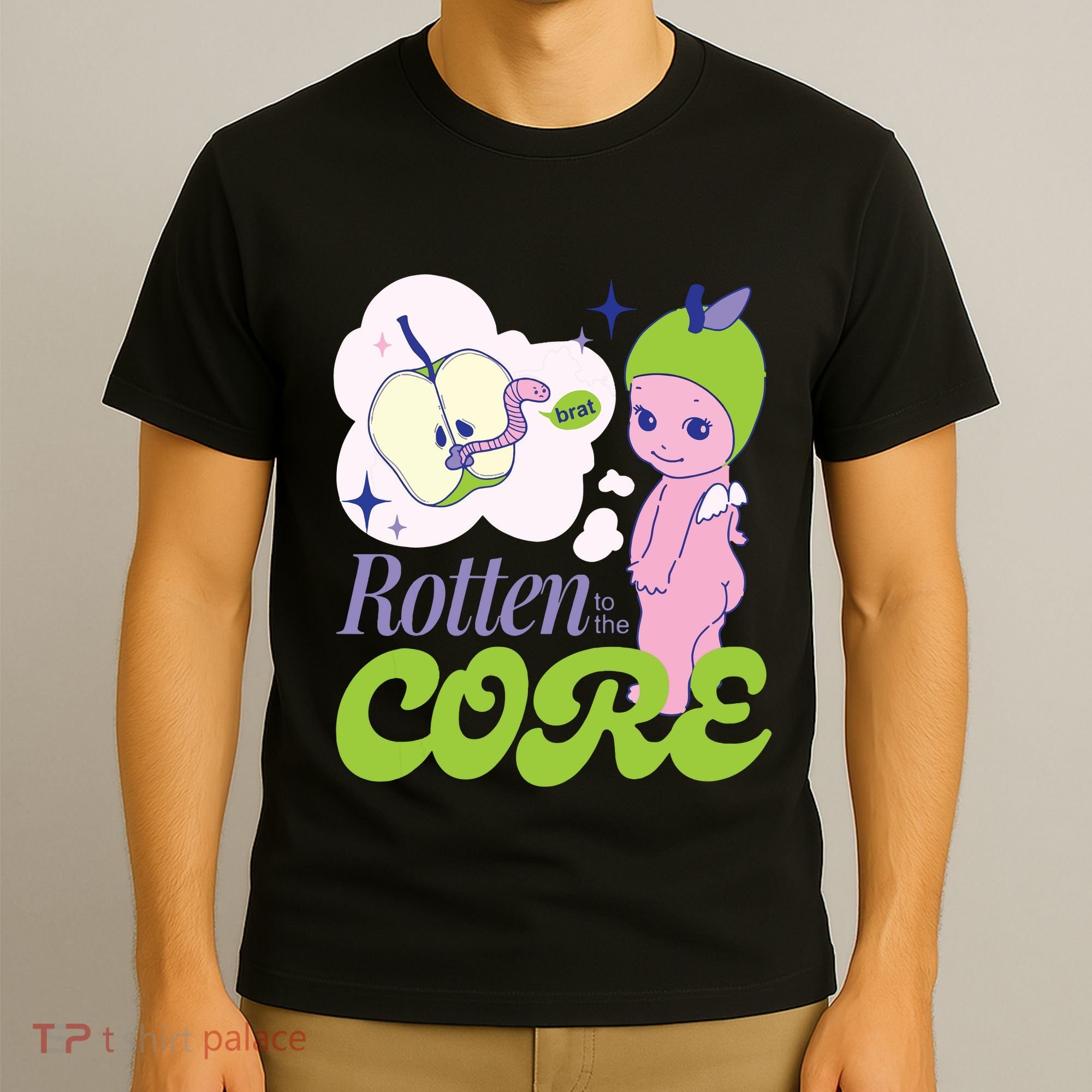 Brat Rotten To The Core Bad Apple Funny Retro T-Shirt