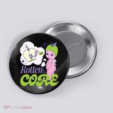 Brat Rotten To The Core Bad Apple Funny Retro Button