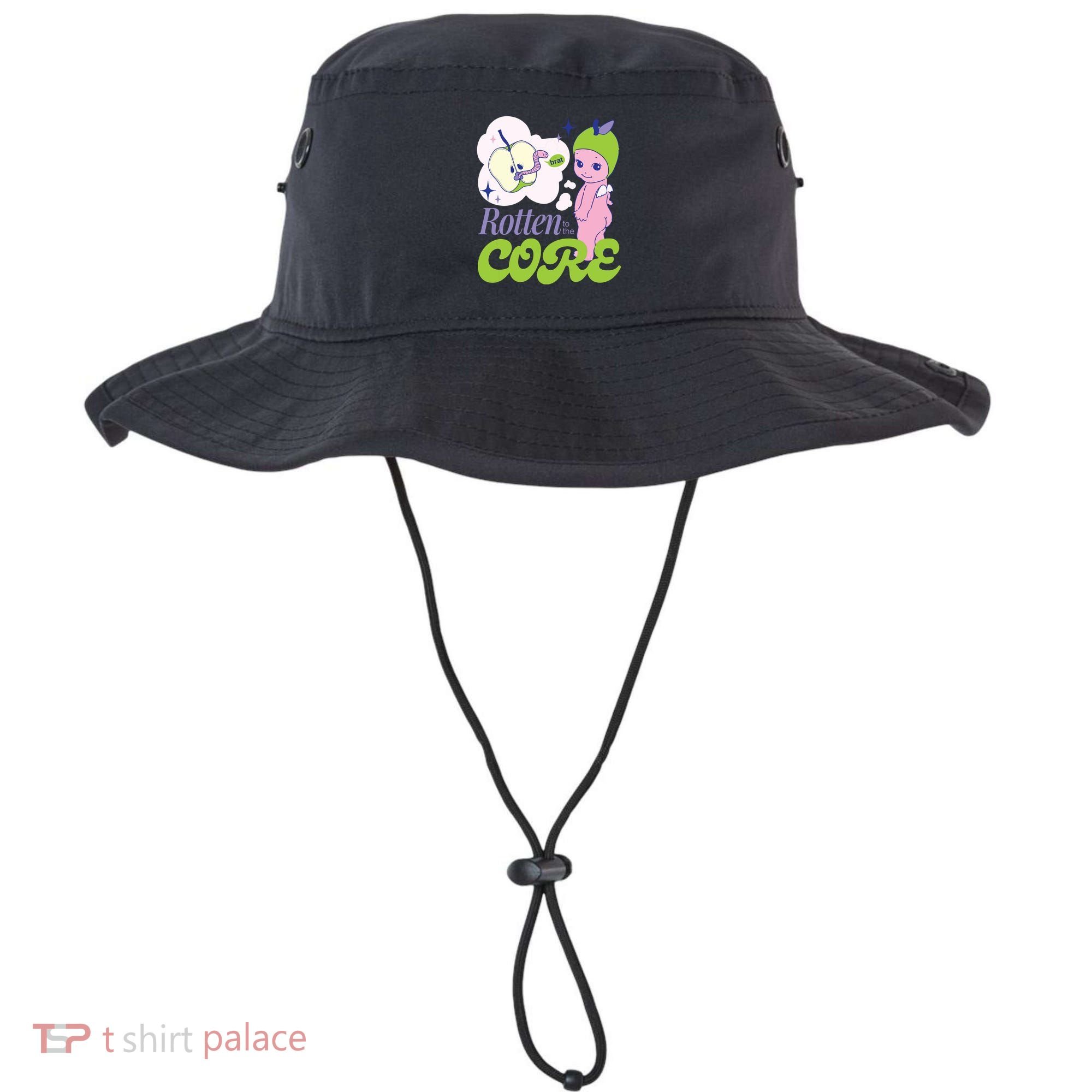 Brat Rotten To The Core Bad Apple Funny Retro Bucket Hat