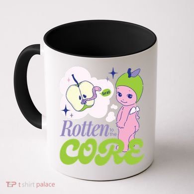 Brat Rotten To The Core Bad Apple Funny Retro Coffee Mug