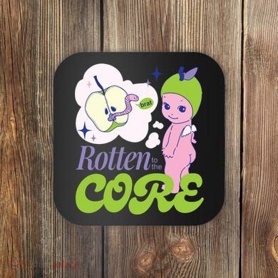 Brat Rotten To The Core Bad Apple Funny Retro Coaster