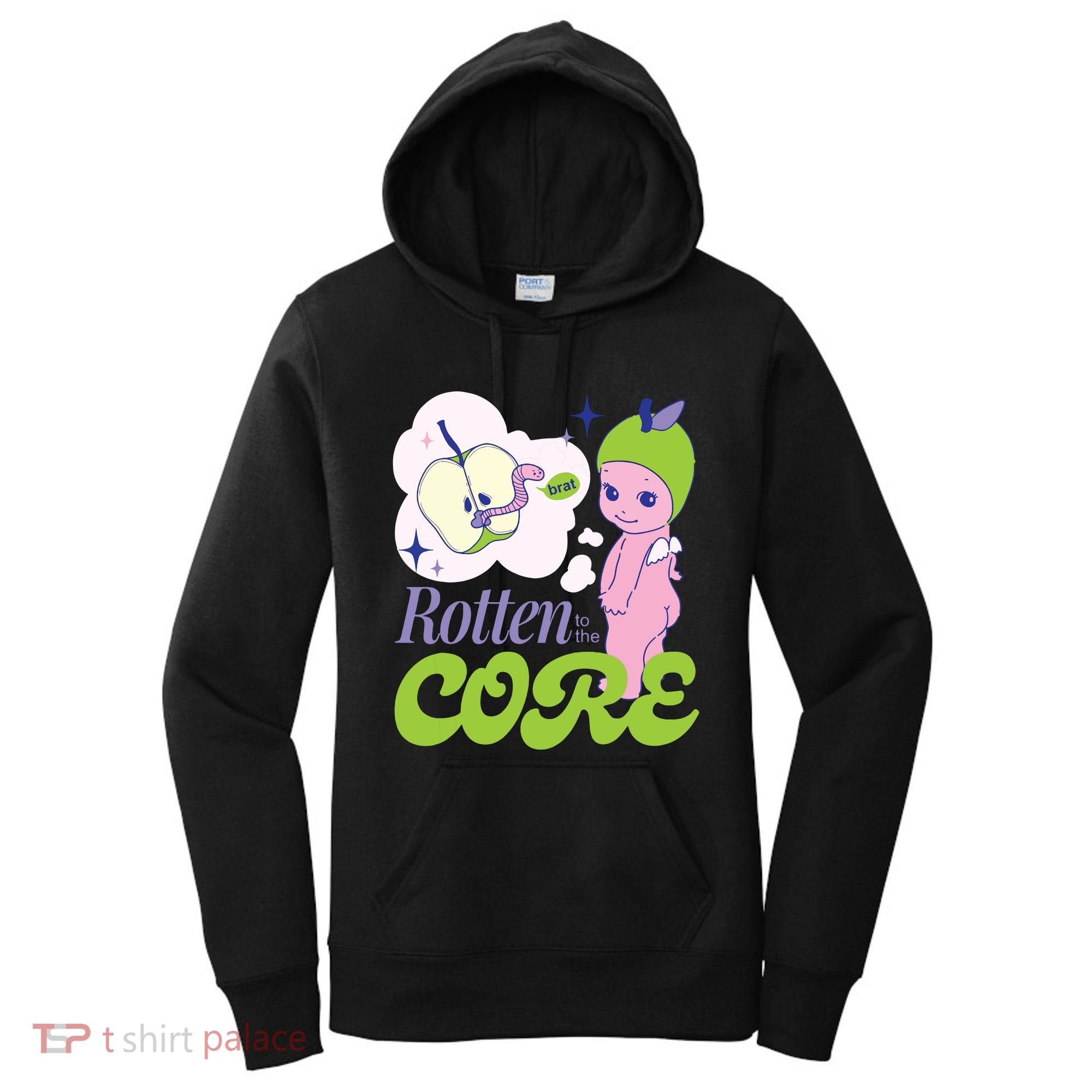 Brat Rotten To The Core Bad Apple Funny Retro Women's Hoodie