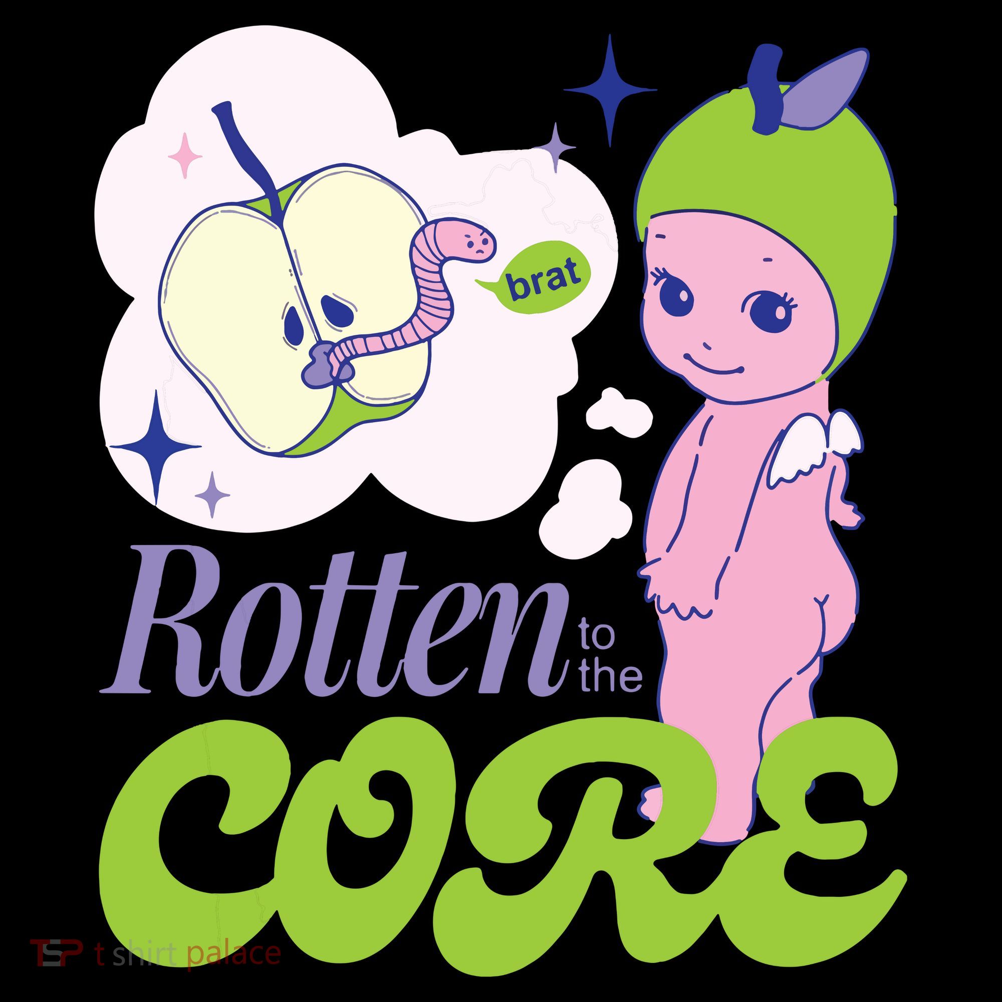 Brat Rotten To The Core Bad Apple Funny Retro Women's Hoodie