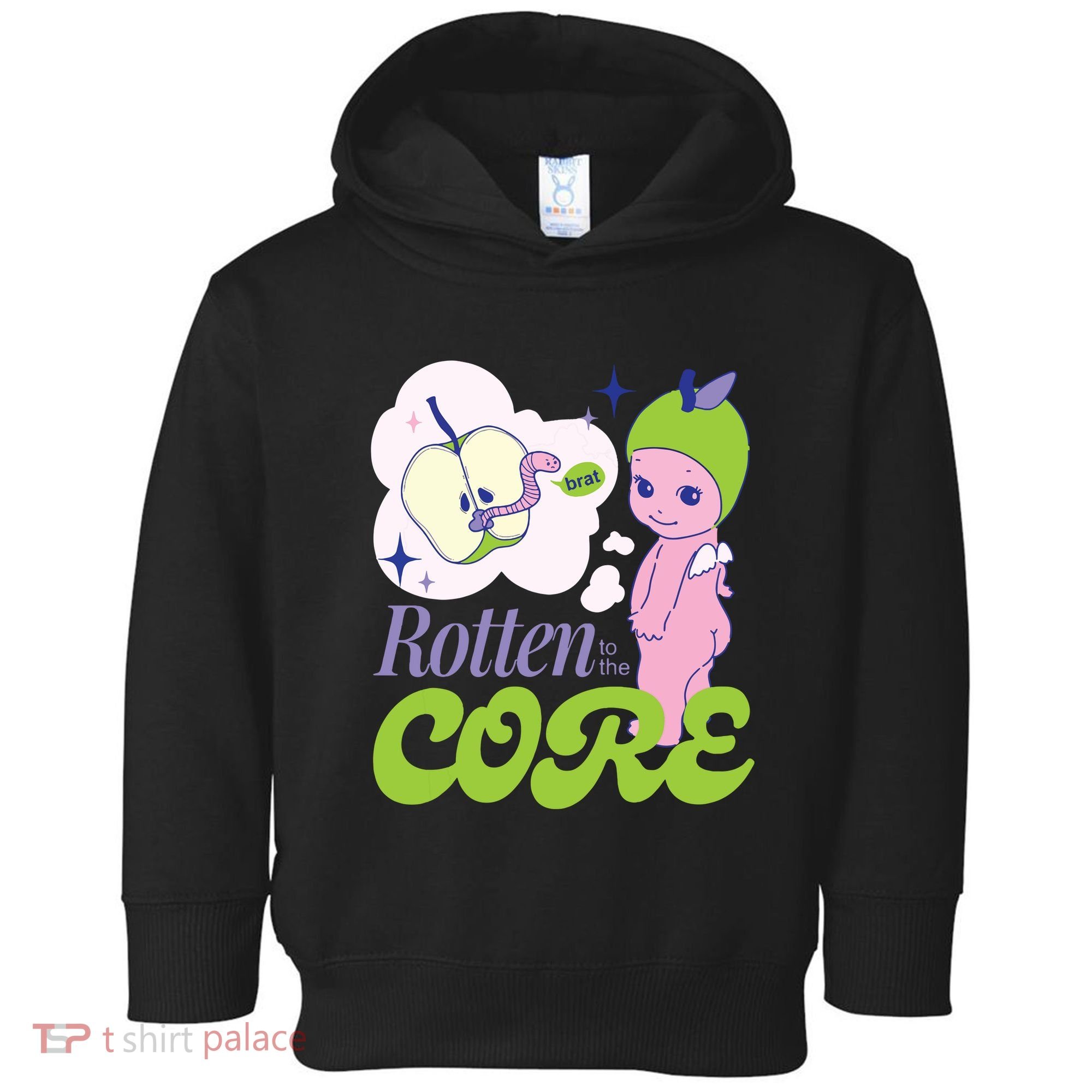 Brat Rotten To The Core Bad Apple Funny Retro Toddler Hoodie