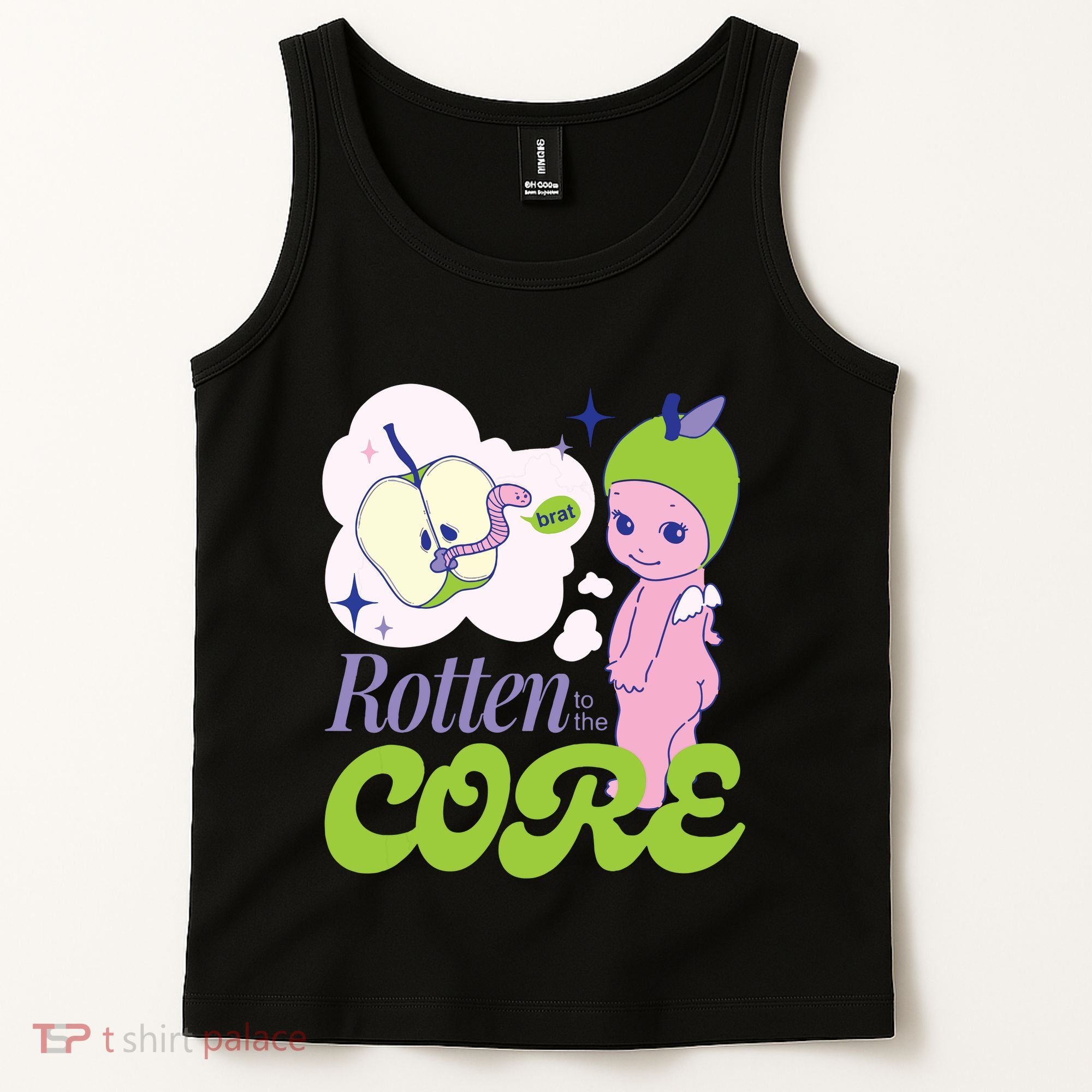 Brat Rotten To The Core Bad Apple Funny Retro Tank Top