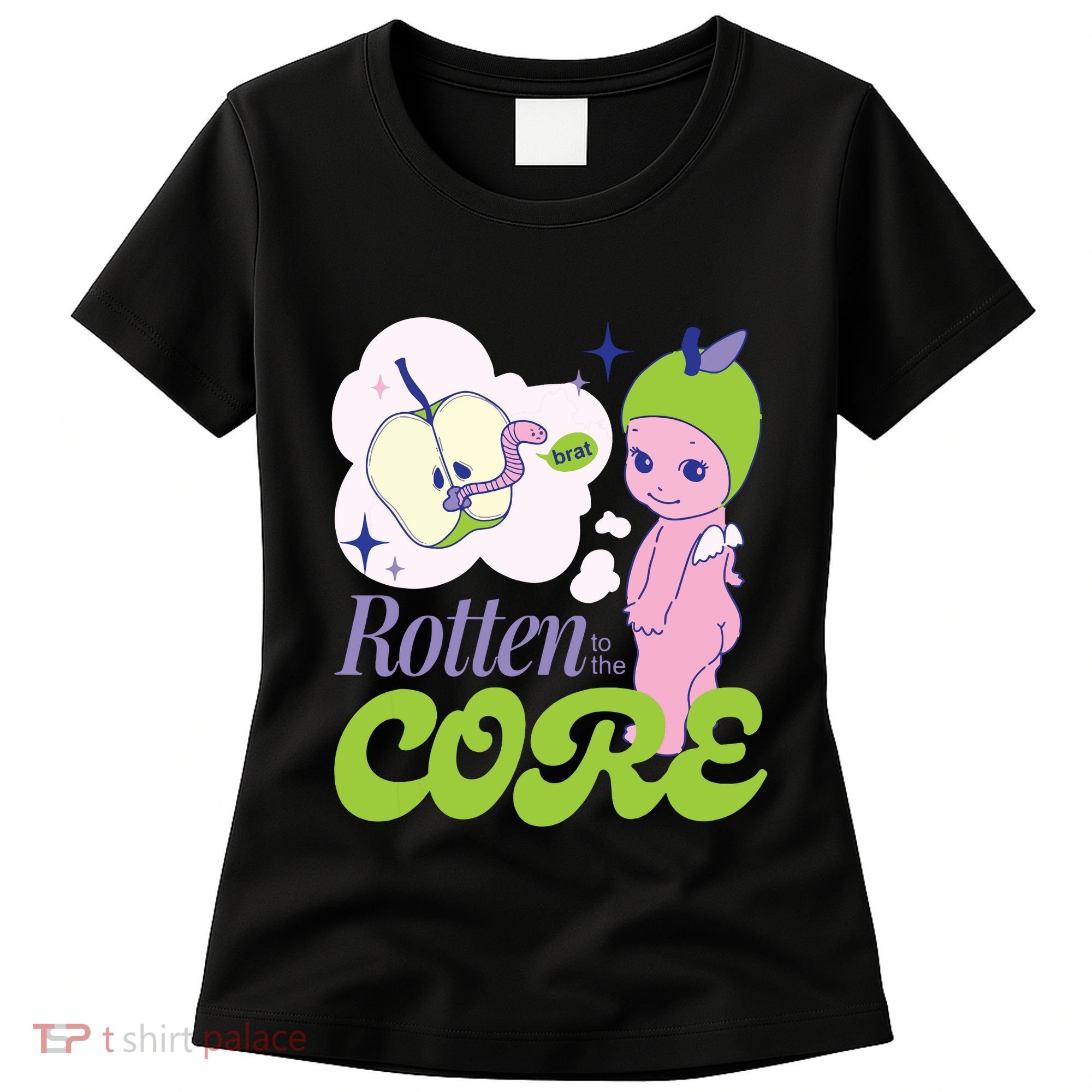 Brat Rotten To The Core Bad Apple Funny Retro Women's T-Shirt